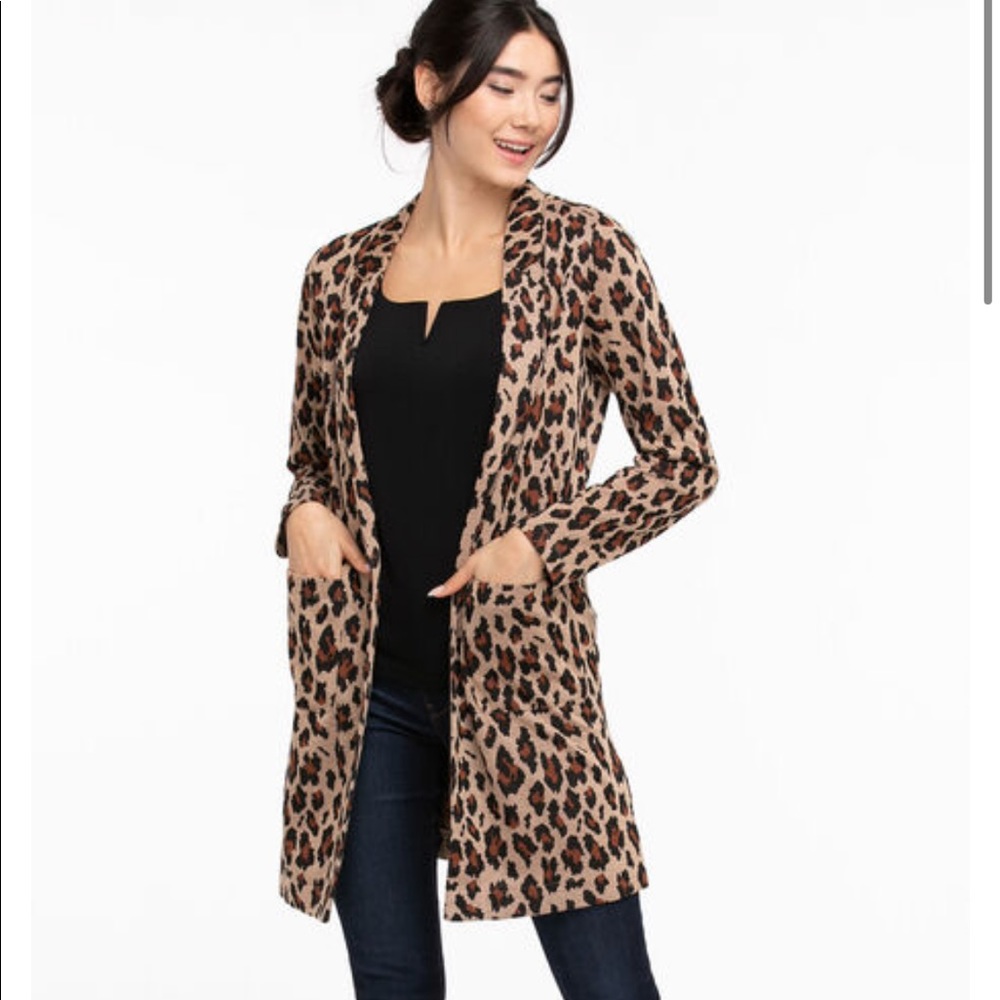 Animal print topper coat